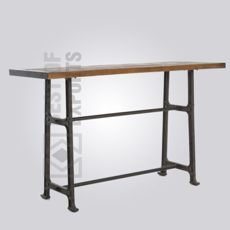 Industrial Cast Iron Rectangular Bar Table