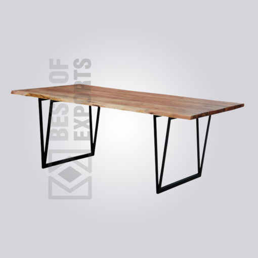 Live Edge Industrial Dining Table - 6 Seater