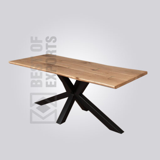 Modern Cross Lag Industrial Dining Table