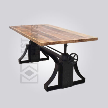Modern Industrial Crank Dining Table