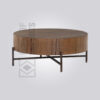 Natural Brown Coffee Table with Metal Lag
