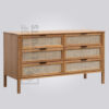 Natural Wood 6 Drawer Chest