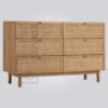 Natural Wood 6 Drawers Canned Chest