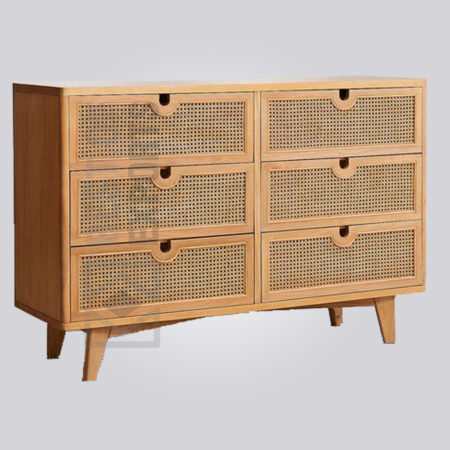 Premium Wood & Cane Dresser