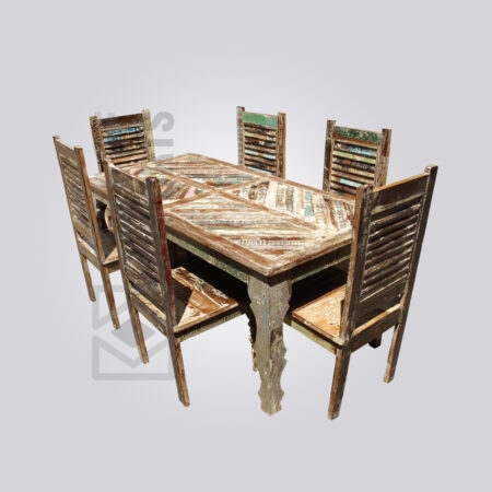 Reclaimed Wood 6 Seater Dining Set