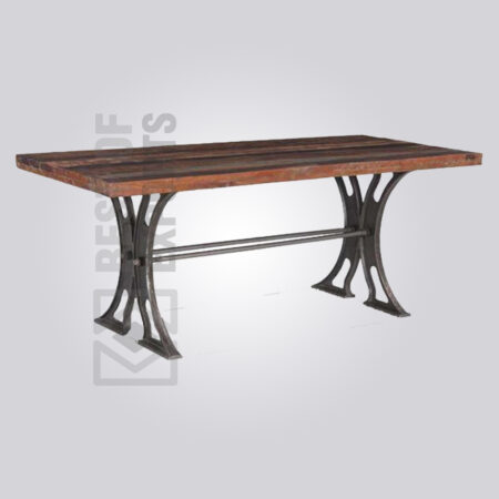 Reclaimed Wood Cast Iron Dining Table