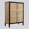 Retro Black Cane 2 Door Almirah