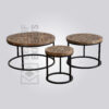 Round Industrial Coffee Table - Set of 3