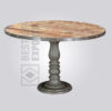 Round Industrial Pedestal Dining Table