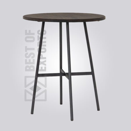 Round Wooden Top High Bar Table