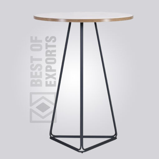 Round Wooden Top High Bar Table