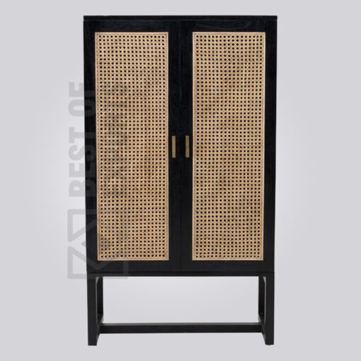 Simple Cane Wardrobe - Black