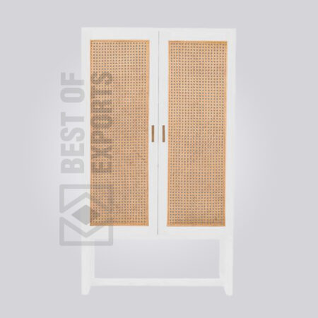Simple Cane Wardrobe - White