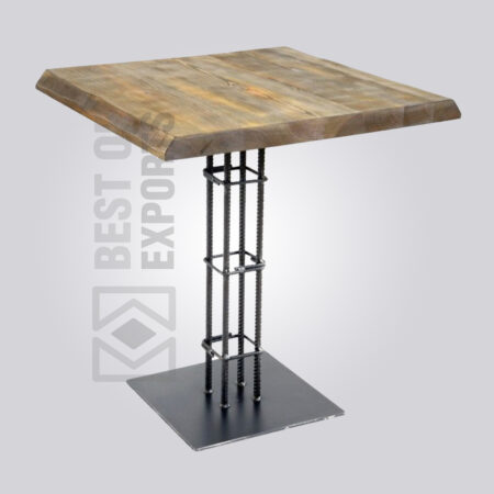 Square Wooden Top Pedestal Dining Table