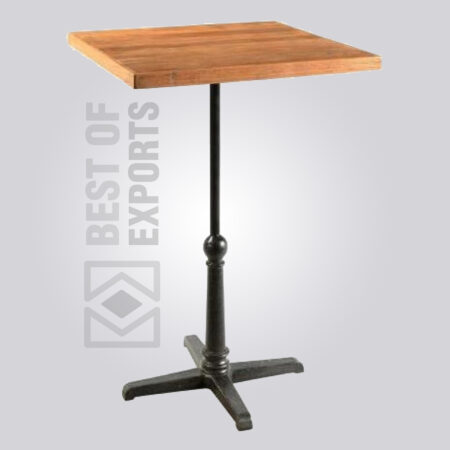 Square Wooden Top Pedestal Table
