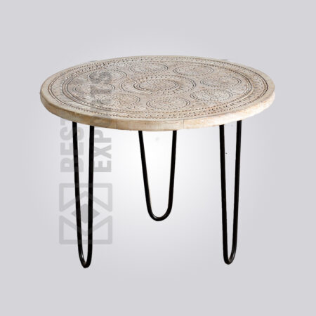 Stylish Round Industrial Coffee Table