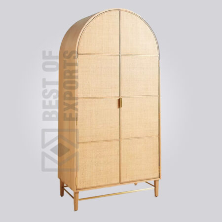 Wooden Rattan 2 Door Almirah