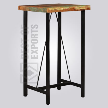 A shaped Reclaimed Wood Bar Table 2 seater