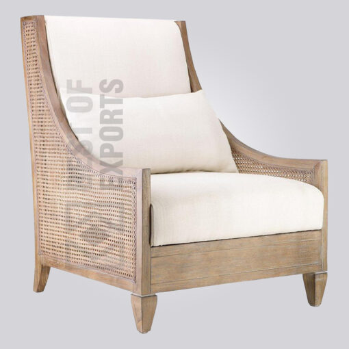 Distressed White High Back Chair