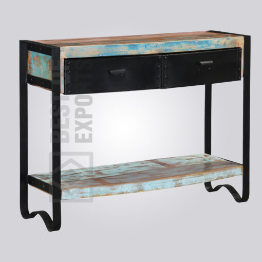 Metal and Reclaimed Wood Console