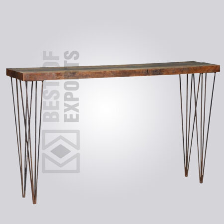 Reclaimed Wood Hairpin Leg Console