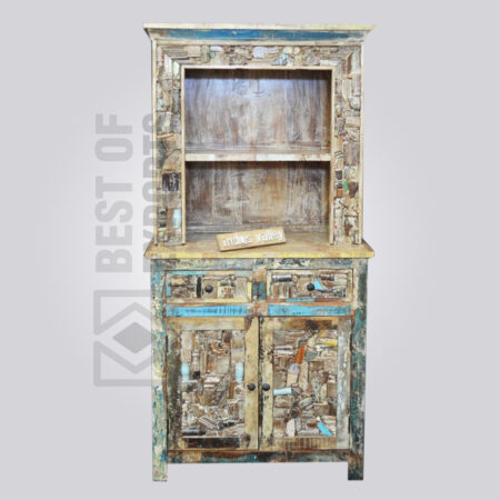 Reclaimed Wood pieces Bookcase Cabinet