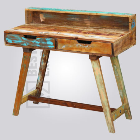 Recycled Wood Desk with Two Drawers