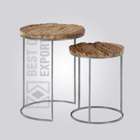 Set of 2 Sleeper Wood Side Table