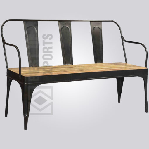 Tolix Bench with wooden seat