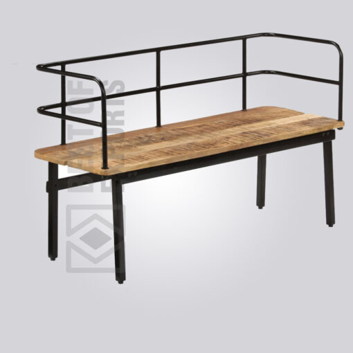U Cage Wood and Metal Bench