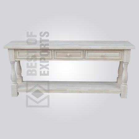White Traditional Console Table Front