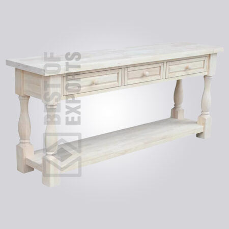 White Traditional Console Table Side