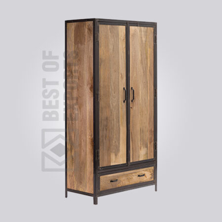 Wood and Metal Industrial Wardrobe