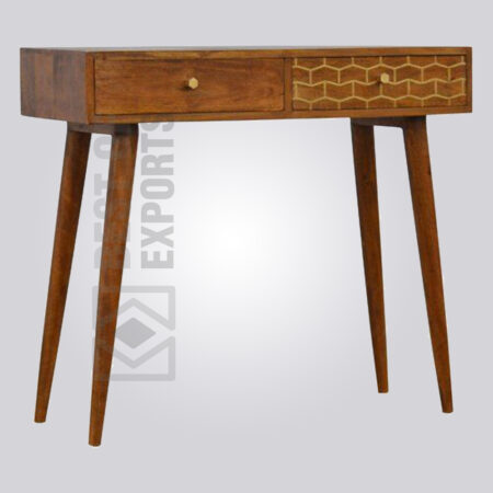 Wooden Brass Inlay Console Table