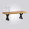 X Box Metal Live Edge Bench