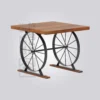 Cardiff Square Wooden Table – Natural Acacia Wood, Mild Steel for Restaurant Tables