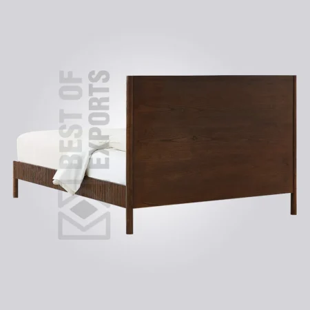 Grooved Wooden Panel Bed