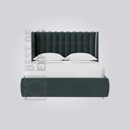 Pleated Wingback Bed