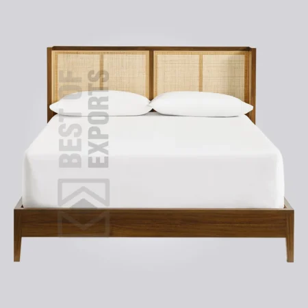 Sergi Cane Wingback Bed