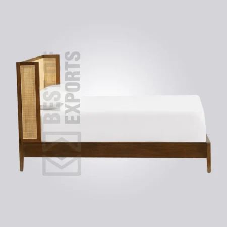 Sergi Cane Wingback Bed