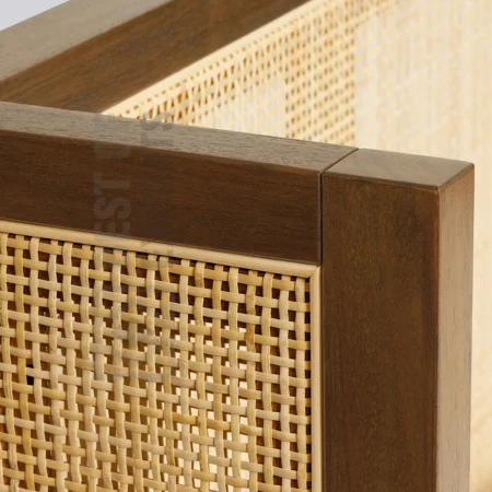 Sergi Cane Wingback Bed