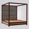 Warm Wood Canopy Bed