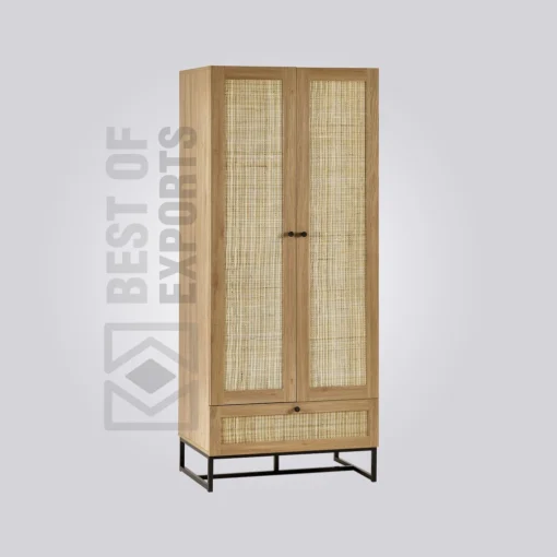 Rustic Rattan Wardrobe