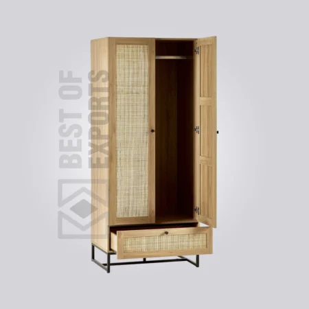 Rustic Rattan Wardrobe
