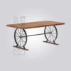 Cardiff Rectangle Wooden Table – Natural Finish, Acacia Wood with MS Base for Restaurant Tables