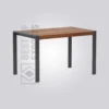 Hyer Rectangle Wooden Table – Natural Finish, Acacia Wood with MS Base for Restaurant Tables